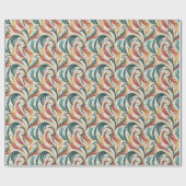 Abstracte Veren Wrapping Paper Roll Cadeaupapier (Vlak)