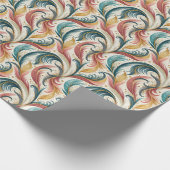 Abstracte Veren Wrapping Paper Roll Cadeaupapier (Hoek)