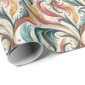 Abstracte Veren Wrapping Paper Roll Cadeaupapier (Rol Hoek)