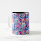Abstracte verf 03 tweekleurige koffiemok (Voorkant links)
