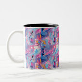 Abstracte verf 03 tweekleurige koffiemok (Links)