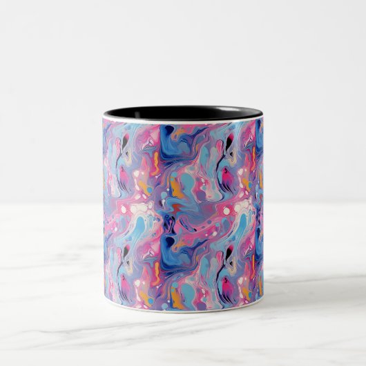 Abstracte verf 03 tweekleurige koffiemok (Center)