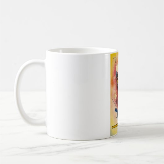 Abstracte verf binnenste simuleren koffiemok (Links)