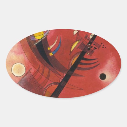 Abstracte verf binnenste simuleren ovale sticker (Voorkant)