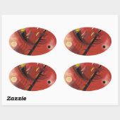 Abstracte verf binnenste simuleren ovale sticker (Vel)