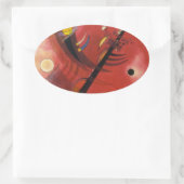 Abstracte verf binnenste simuleren ovale sticker (Tas)