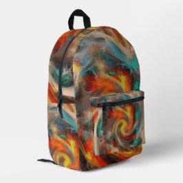 Abstracte verf draaikunst bedrukte rugzak