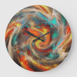 Abstracte verf draaikunst grote klok