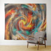 Abstracte verf draaikunst wandkleed (In Situ (horizontaal))