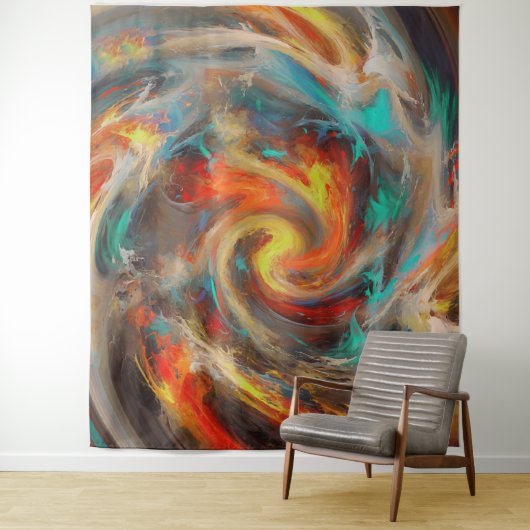 Abstracte verf draaikunst wandkleed (In situ)