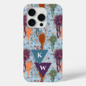 Abstracte verf Drips moderne splatter Monogram Case-Mate iPhone Case (Achterkant)