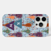 Abstracte verf Drips moderne splatter Monogram Case-Mate iPhone Case (Achterkant (horizontaal))