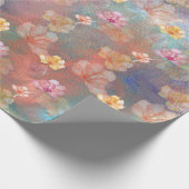 Abstracte verf en bloemen cadeaupapier (Hoek)