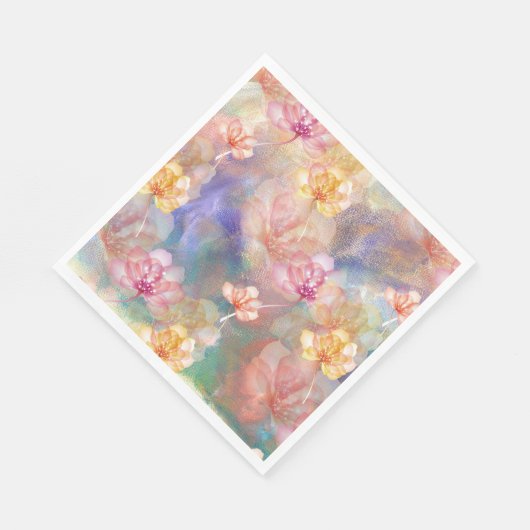 Abstracte verf en bloemen servet (Hoek)