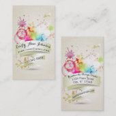 Abstracte verf en geometrisch ontwerp visitekaartje (Voorkant / Achterkant)