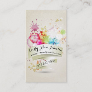 Abstracte verf en geometrisch ontwerp visitekaartje