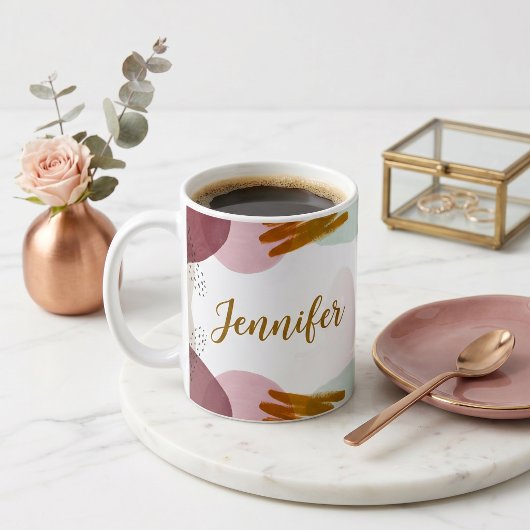 Abstracte verf gepersonaliseerd  koffiemok