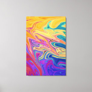 Abstracte verf in de Colors Best Fine Art Canvas Afdruk
