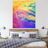 Abstracte verf in de Colors | Best Fine Art Canvas Afdruk (Insitu (Slaapkamer))