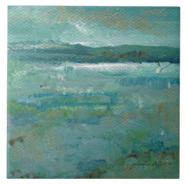 Abstracte verf in de kustzone tegeltje