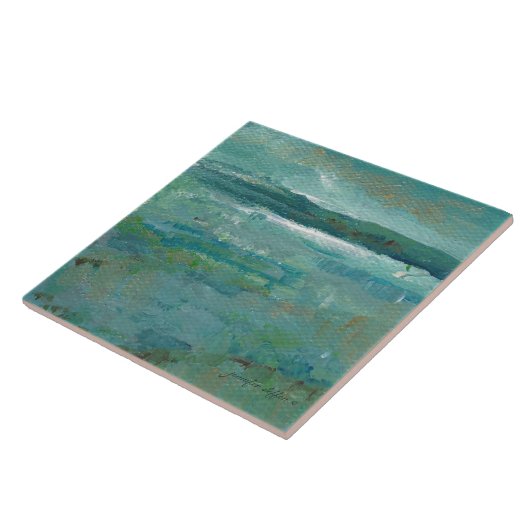 Abstracte verf in de kustzone tegeltje (Zijkant)