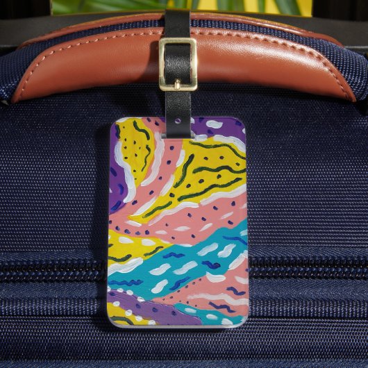 Abstracte verf in kleur en stroom bagagelabel (Voorkant Insitu 2)