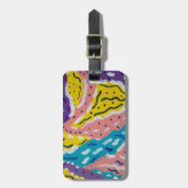 Abstracte verf in kleur en stroom bagagelabel (Voorkant verticaal)