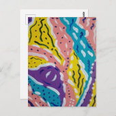 Abstracte verf in kleur en stroom briefkaart (Voorkant / Achterkant)