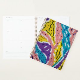 Abstracte verf in kleur en stroom planner
