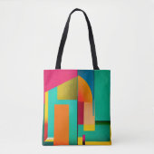 Abstracte verf in kleurenblok tote bag (Voorkant)