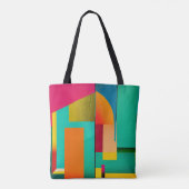 Abstracte verf in kleurenblok tote bag (Achterkant)