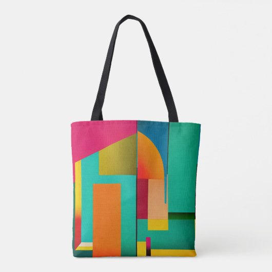 Abstracte verf in kleurenblok tote bag (Achterkant)