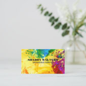 Abstracte verf | Kleurrijke expressieve kunst Visitekaartje (Staand voorkant)