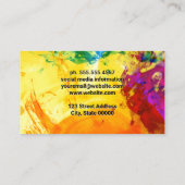 Abstracte verf | Kleurrijke expressieve kunst Visitekaartje (Achterkant)