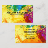 Abstracte verf | Kleurrijke expressieve kunst Visitekaartje (Voorkant / Achterkant)