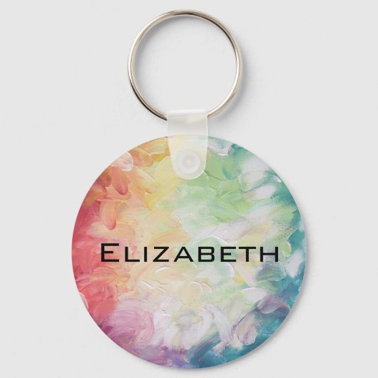 Abstracte verf met dikke structuur personaliseren sleutelhanger (Voorkant)