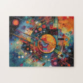 Abstracte verf met kleurrijke galaxy legpuzzel (Horizontaal)