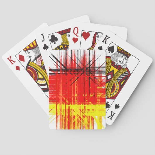 Abstracte verf met kleurrijke retro speelkaarten (Achterkant)