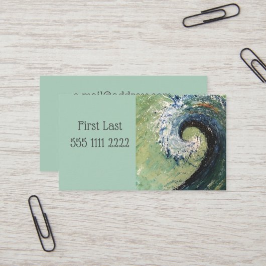 Abstracte verf met tapijtgolven visitekaartje (Voorkant / Achterkant in situ)