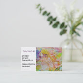 Abstracte verf met trollen visitekaartje (Staand voorkant)