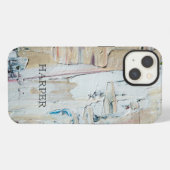 Abstracte Verf Persoonlijke iPhone/iPad-draagtas iPhone Hoesje (Achterkant horizontaal)
