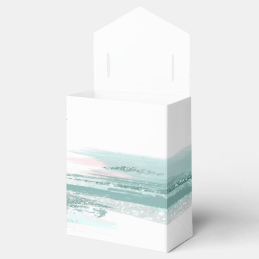 Abstracte Verf Slag Wedding Dank u Blauwgroen ID88 Bedankdoosjes (Geopend)