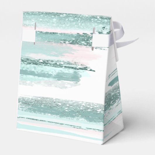 Abstracte Verf Slag Wedding Dank u Blauwgroen ID88 Bedankdoosjes (Achterkant)