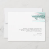 Abstracte Verf Slag Wedding Dank u Blauwgroen ID88 Bedankkaart (Achterkant)