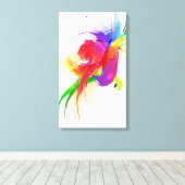Abstracte verf Splatter Rainbow Loriket Canvas Afdruk (Insitu (Houten vloer))