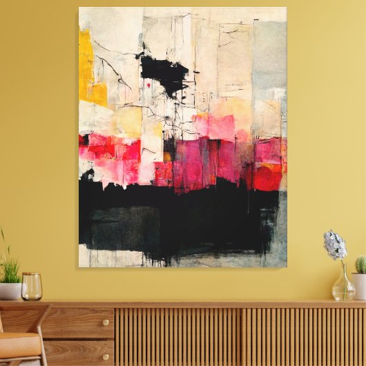 Abstracte verf "Springs Swamp". canvas afdruk (Insitu (Woonkamer))