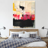 Abstracte verf "Springs Swamp". canvas afdruk (Insitu (Slaapkamer))