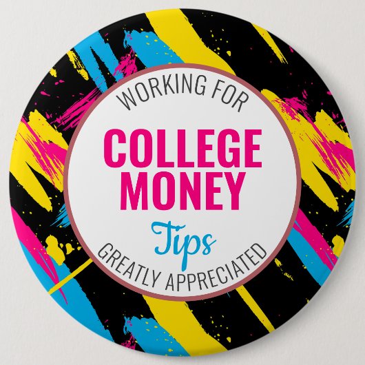 Abstracte verf | Tips gewaardeerd | Studiegeld Ronde Button 6,0 Cm (Voorkant)