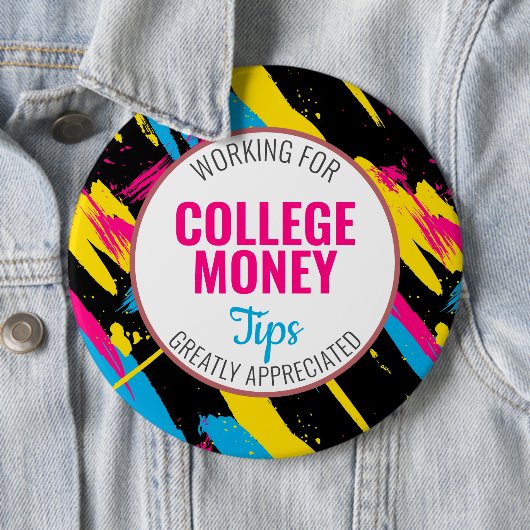 Abstracte verf | Tips gewaardeerd | Studiegeld Ronde Button 6,0 Cm (In situ)