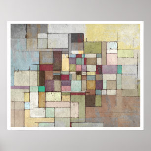 Abstracte verf van dagroosterrooster poster